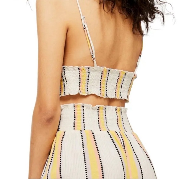 Topshop Smocked Stripe Bralette - Picture 3 of 5